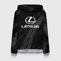 Толстовка-худи женская Lexus - следы шин, цвет: 3D-меланж