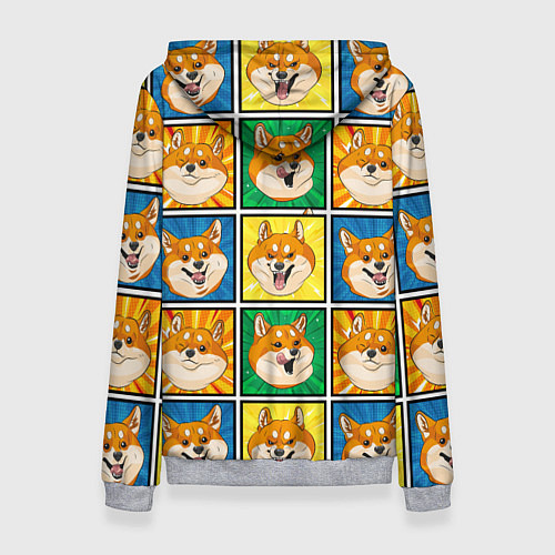 Женская толстовка Pop art shiba inu / 3D-Меланж – фото 2