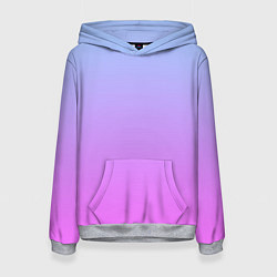 Толстовка-худи женская Голубо-розовый градиент, цвет: 3D-меланж