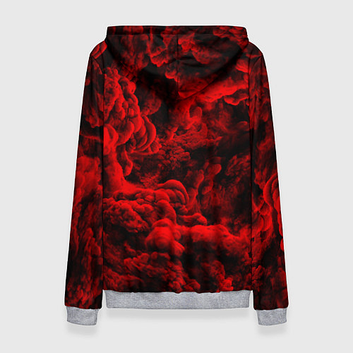 Женская толстовка Красный дым Red Smoke Красные облака / 3D-Меланж – фото 2