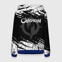 Толстовка-худи женская Chaoseum Logo Grunge, цвет: 3D-синий
