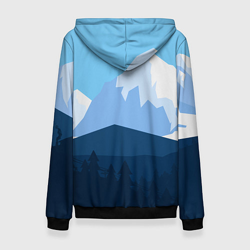 Женская толстовка Горы, лес, канатная дорога / 3D-Черный – фото 2