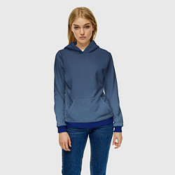 Толстовка-худи женская Gradient Dark Blue, цвет: 3D-синий — фото 2