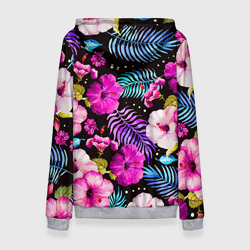 Женская толстовка Floral pattern Summer night Fashion trend / 3D-Меланж – фото 2