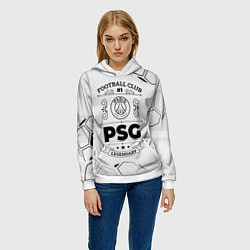 Толстовка-худи женская PSG Football Club Number 1 Legendary, цвет: 3D-белый — фото 2