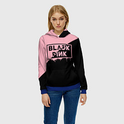 Толстовка-худи женская BLACKPINK BIG LOGO, цвет: 3D-синий — фото 2