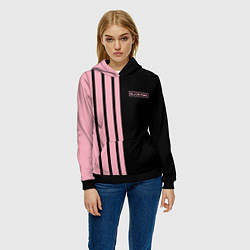 Толстовка-худи женская BLACKPINK HALF BLACK-PINK MINI LOGO, цвет: 3D-черный — фото 2