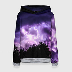 Толстовка-худи женская Purple Lightning, цвет: 3D-меланж