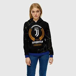 Толстовка-худи женская Лого Juventus и надпись Legendary Football Club на, цвет: 3D-синий — фото 2