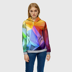 Толстовка-худи женская Зд радуга, цвет: 3D-меланж — фото 2