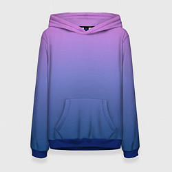 Толстовка-худи женская PINK-BLUE GRADIENT ГРАДИЕНТ, цвет: 3D-синий