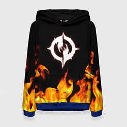 Толстовка-худи женская Chaoseum Чаосеум Fire, цвет: 3D-синий