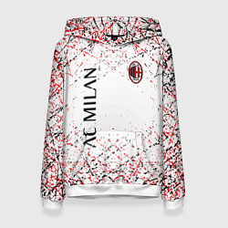 Толстовка-худи женская Ac milan logo, цвет: 3D-белый