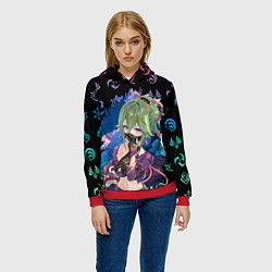 Толстовка-худи женская Куки Синобу Геншин Импакт, цвет: 3D-красный — фото 2