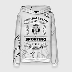 Толстовка-худи женская Sporting Football Club Number 1 Legendary, цвет: 3D-белый