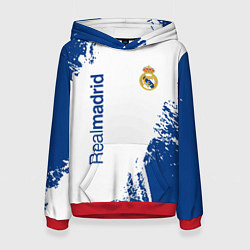 Толстовка-худи женская Реал Мадрид краска, цвет: 3D-красный