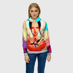 Толстовка-худи женская НИКО РОБИН ВАН ПИС, цвет: 3D-меланж — фото 2