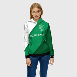 Толстовка-худи женская ФК АХМАТ - ГОРОД ГРОЗНЫЙ, цвет: 3D-черный — фото 2