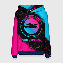 Толстовка-худи женская Brighton Neon Gradient, цвет: 3D-синий