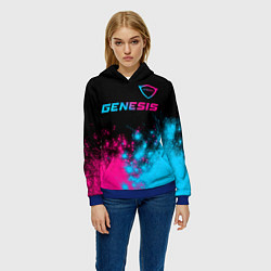 Толстовка-худи женская Genesis Neon Gradient, цвет: 3D-синий — фото 2