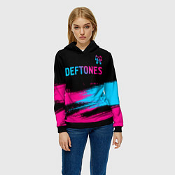 Толстовка-худи женская Deftones Neon Gradient, цвет: 3D-черный — фото 2