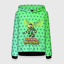 Толстовка-худи женская My singing Monsters - Жужук, цвет: 3D-черный