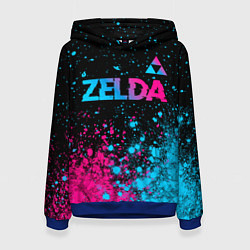 Толстовка-худи женская Zelda Neon Triforce, цвет: 3D-синий