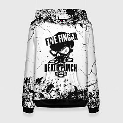 Толстовка-худи женская Five Finger Death Punch - мелкие трещины, цвет: 3D-черный