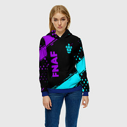 Толстовка-худи женская Фредди - neon, цвет: 3D-синий — фото 2