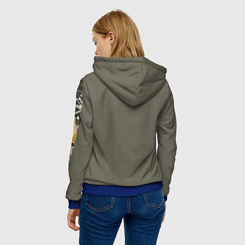 Женская толстовка Жирафы в тропиках / 3D-Синий – фото 4