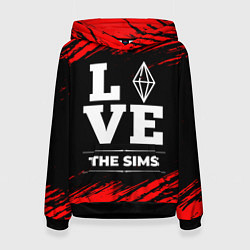 Толстовка-худи женская The Sims Love Классика, цвет: 3D-черный
