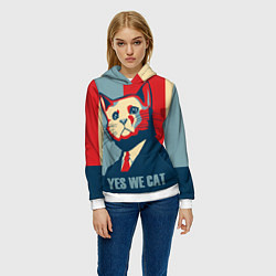 Толстовка-худи женская YES WE CAN T, цвет: 3D-белый — фото 2