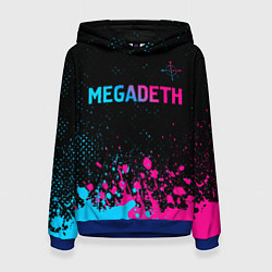 Толстовка-худи женская Megadeth - neon gradient, цвет: 3D-синий