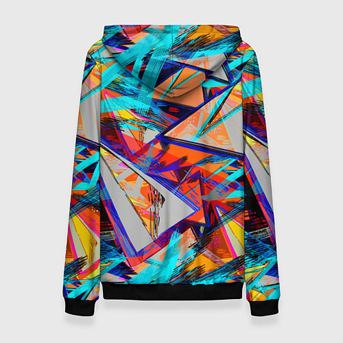 Женская толстовка Яркий неоновый абстрактный узор / 3D-Черный – фото 2
