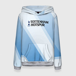 Толстовка-худи женская Tottenham hotspur Голубые полосы, цвет: 3D-меланж