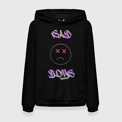 Толстовка-худи женская Sad Boys логотип, цвет: 3D-черный