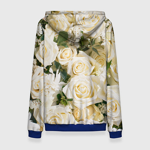 Женская толстовка Белые Розы, беззащитны шипы / 3D-Синий – фото 2