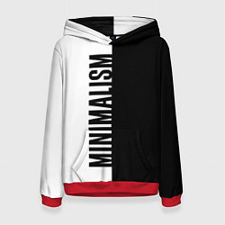 Толстовка-худи женская MINIMALISM - BLACK AND WHITE, цвет: 3D-красный