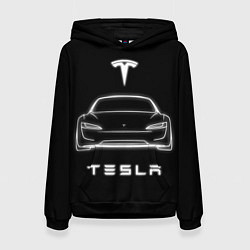 Толстовка-худи женская Tesla white light, цвет: 3D-черный