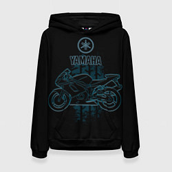 Толстовка-худи женская Yamaha moto theme, цвет: 3D-черный