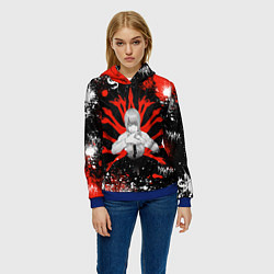 Толстовка-худи женская Макима : Человек-бензопила, цвет: 3D-синий — фото 2