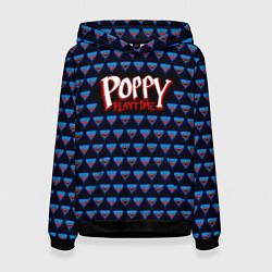 Толстовка-худи женская Poppy Playtime - Huggy Wuggy Pattern, цвет: 3D-черный