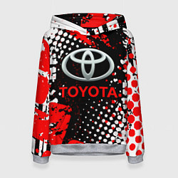 Толстовка-худи женская Тойота - следы-шины, цвет: 3D-меланж
