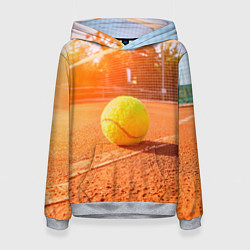 Толстовка-худи женская Теннис - рассвет, цвет: 3D-меланж