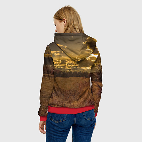 Женская толстовка STALKER В Поле / 3D-Красный – фото 4