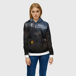 Толстовка-худи женская STALKER Одиночка Нашёл Артефакт, цвет: 3D-белый — фото 2