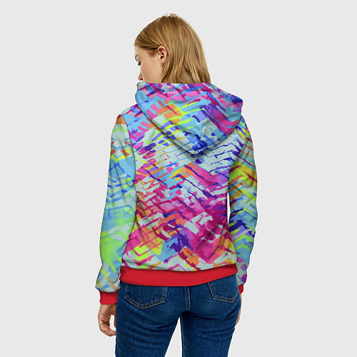 Женская толстовка Барт Симпсон в тёмных очках считает бабло / 3D-Красный – фото 4