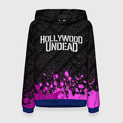 Толстовка-худи женская Hollywood Undead rock legends: символ сверху, цвет: 3D-синий