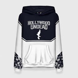 Толстовка-худи женская Hollywood Undead краска, цвет: 3D-белый