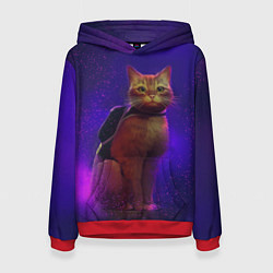 Толстовка-худи женская Кот Stray, цвет: 3D-красный